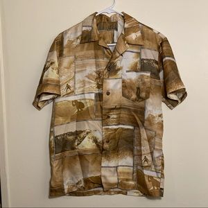 Vintage silky surf Hawaiian button up shirt